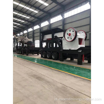 Jenis trailer seluler pabrik penghancur Stone Jaw Crusher